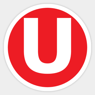 Letter U Big Red Dot Letters & Numbers Sticker